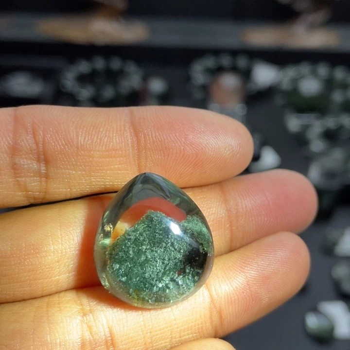 未镶嵌水晶颈饰绿幽灵水滴定制