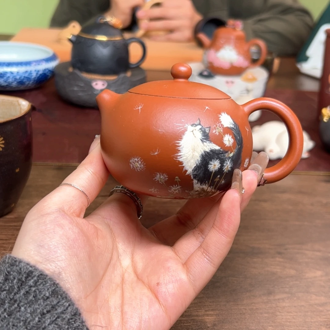 茶壶紫砂奶牛朱泥西施 150ml