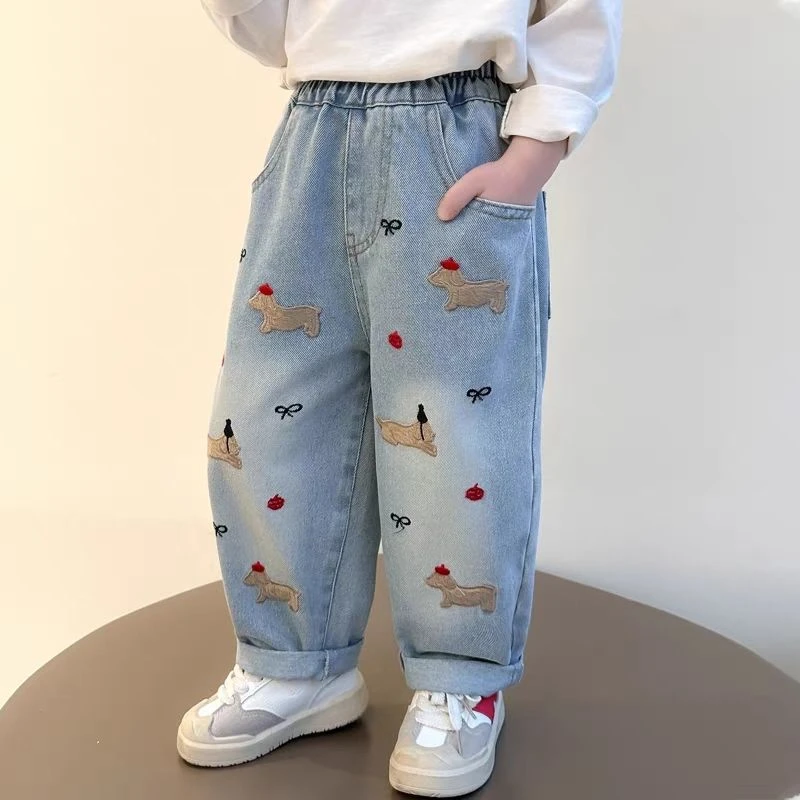 女童春秋款2025新款时髦百搭牛仔裤中小童炸街儿童春秋款洋气裤潮