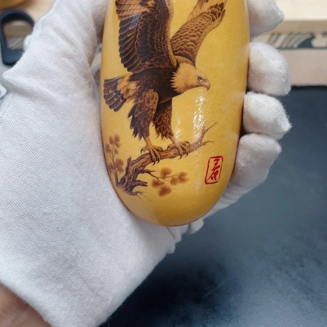 竹实心竹手把件葫芦彩绘024