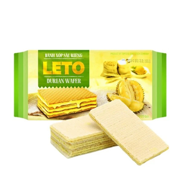 越南原装进口榴莲饼干味夹心威化饼休闲零食到手两大包