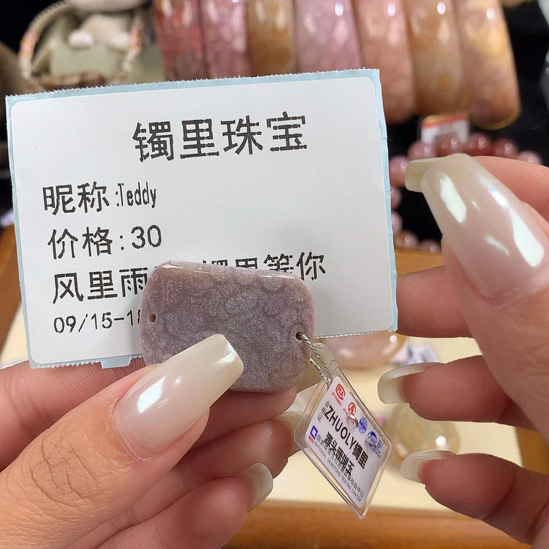 T***y吊坠(赠链)未镶嵌硅化珊瑚（珊瑚玉）