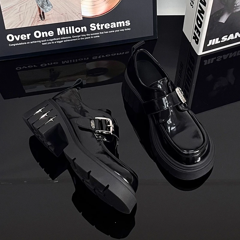 【唯品专属】春季新款厚底乐福鞋一脚蹬百搭深口鞋3283-55