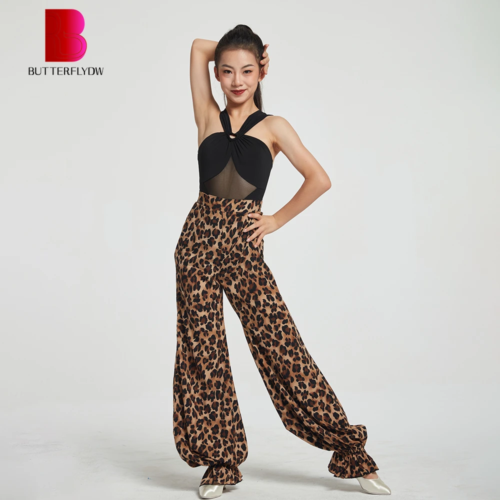 OSD舞服BUTTERFLY联名成人款拉丁舞服女夏季豹纹日常练习练功服