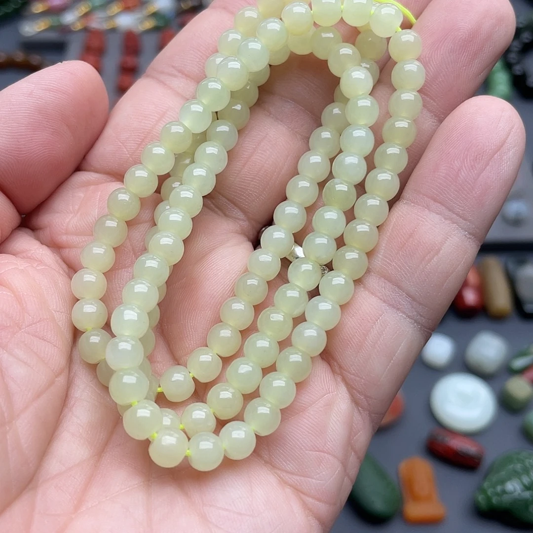 和田玉未镶嵌颈饰6*5mm