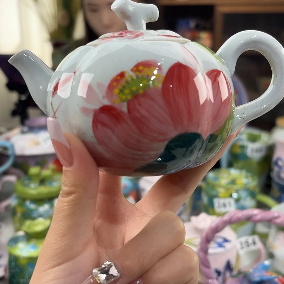 瓷片景德镇手绘高温釉下彩陶瓷茶具