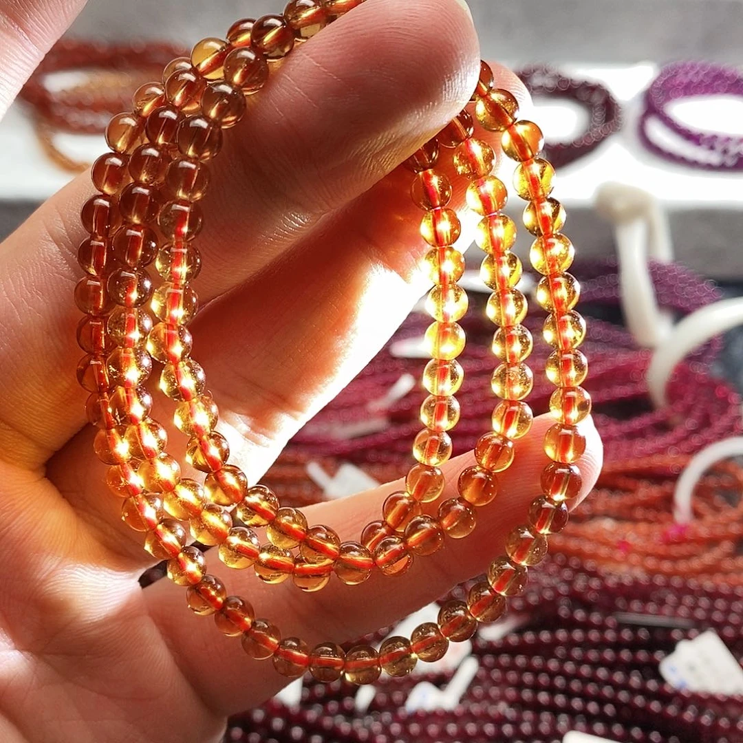 石榴石（芬达石）手链未镶嵌4.8mm芬达石特价