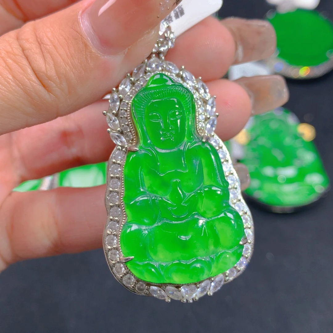 翡翠颈饰银S925镶嵌111111111