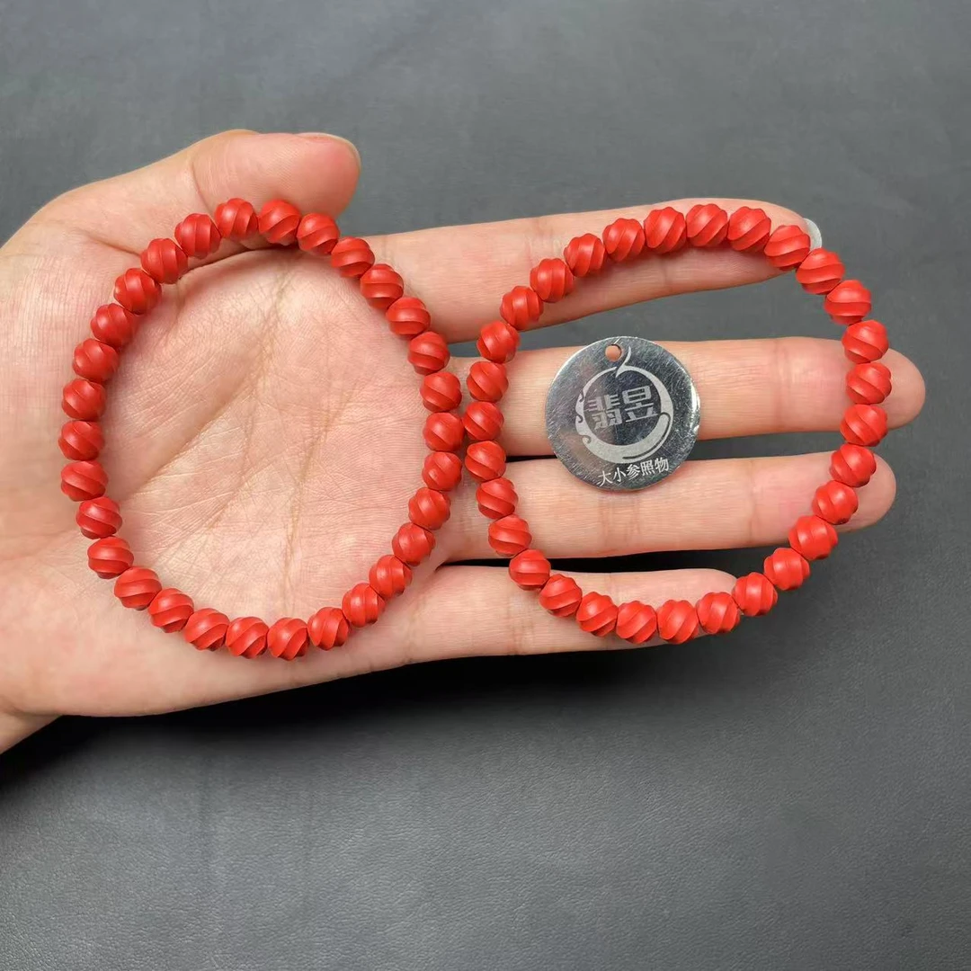 含辰砂工艺品-翡昱-SH59-38352-朱砂手串/约6+/-多样性发其一-C