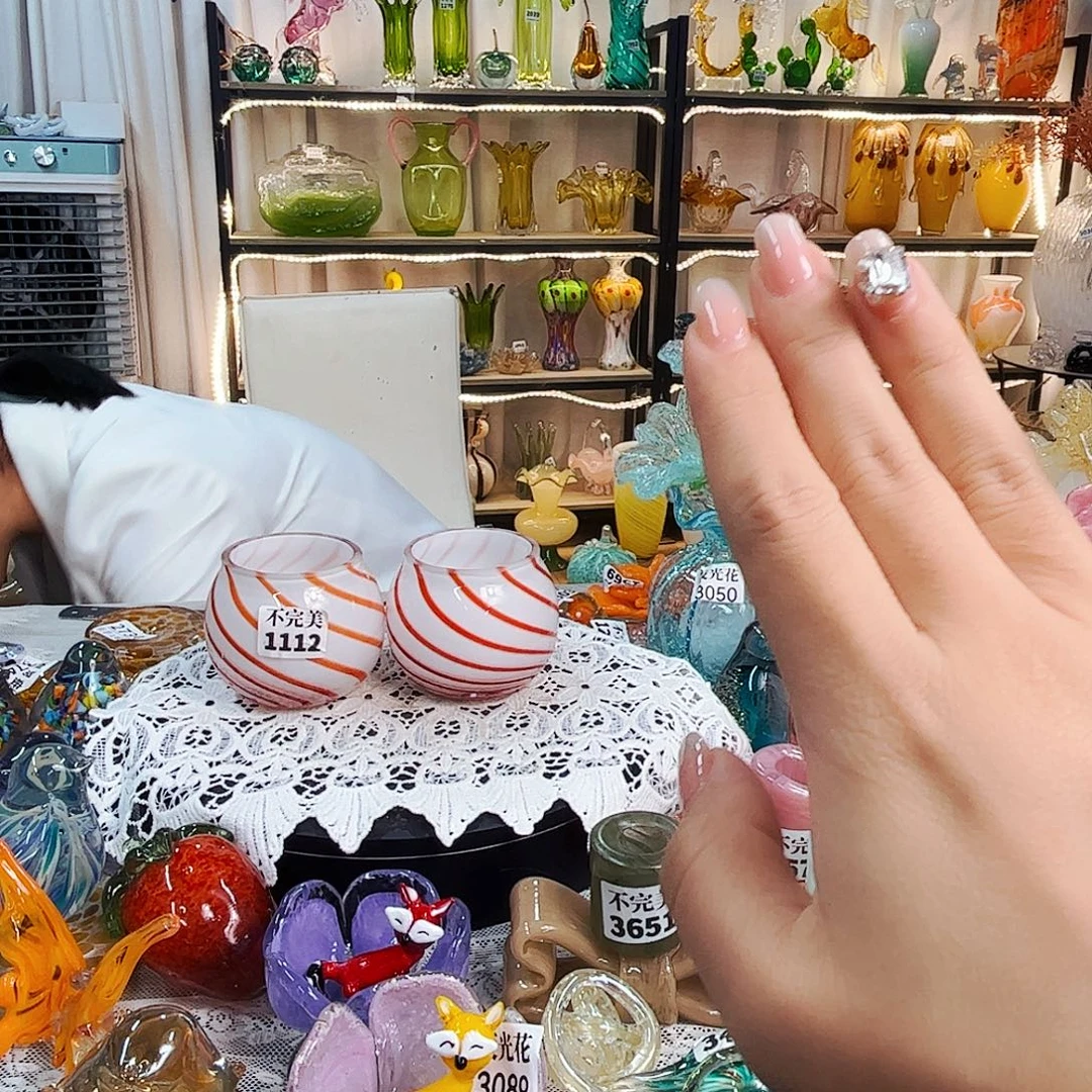 一对瓶1112 家悦美居琉璃摆件不完美
