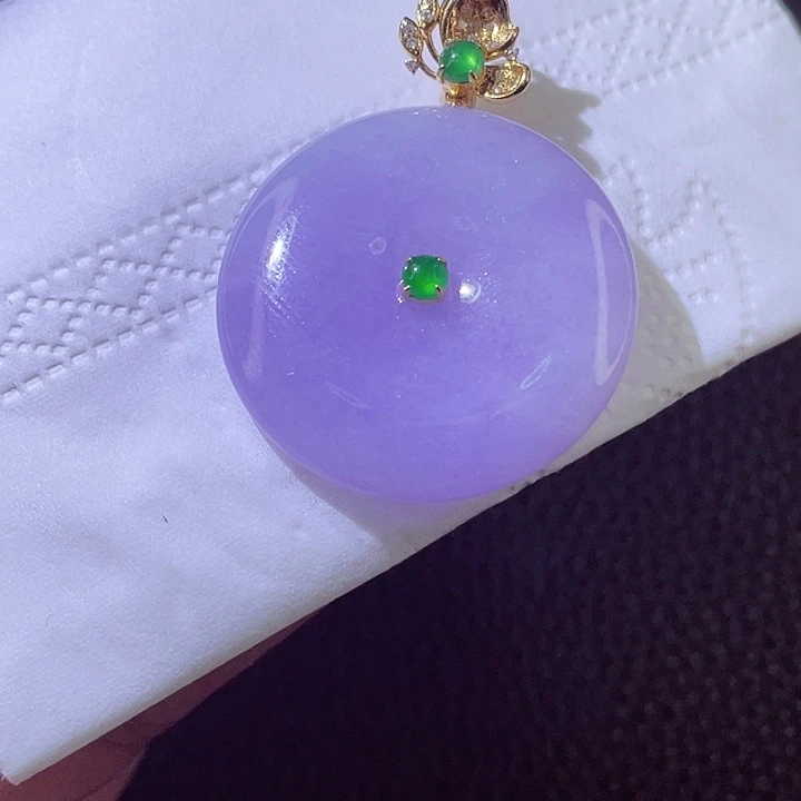 颈饰18K金镶嵌翡翠翡翠