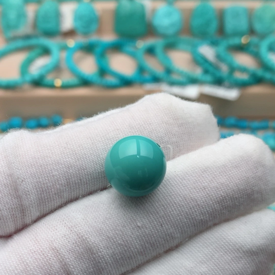 绿松石未镶嵌珠宝奇石12.8mm