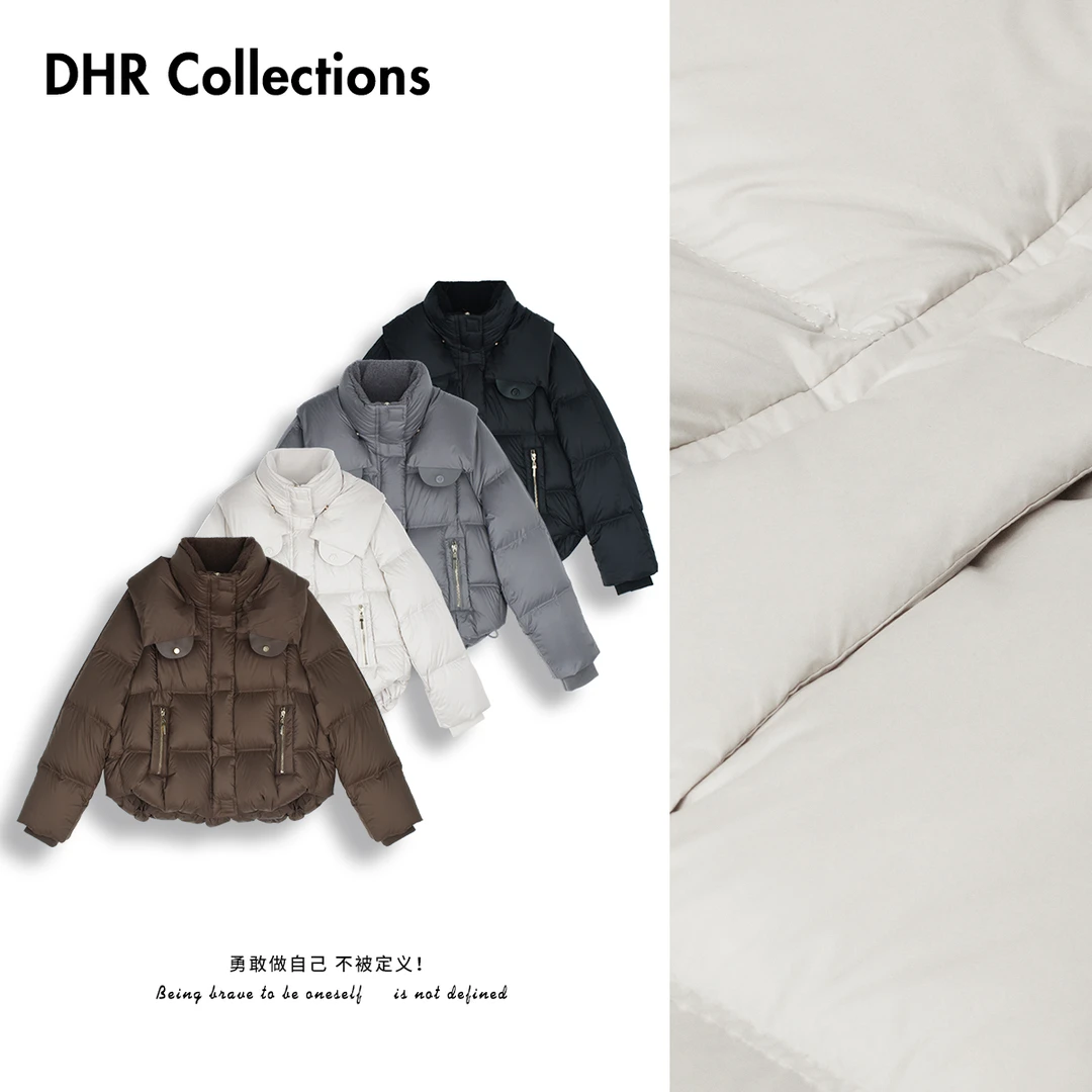 DHR COLLECTTIONS豆豆【链条】冬季厚款毛领保暖羽绒服女-D809