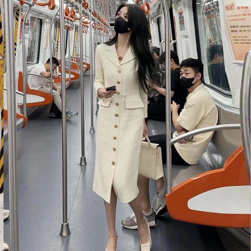 【Q1332】早春赫本风连衣裙新款气质高级感小香风轻奢裙子女