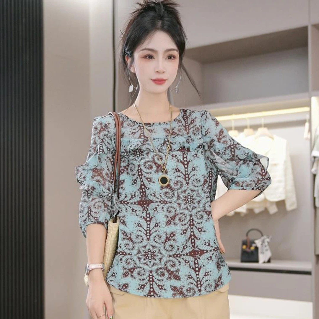 【木赏花】夏季新款上衣时尚洋气减龄显瘦衬衫女