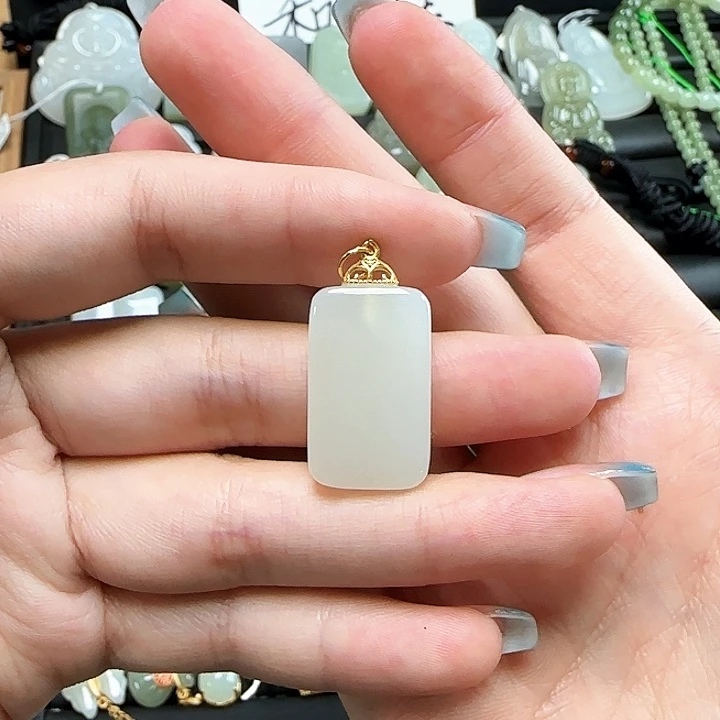 和田玉银S925镶嵌颈饰