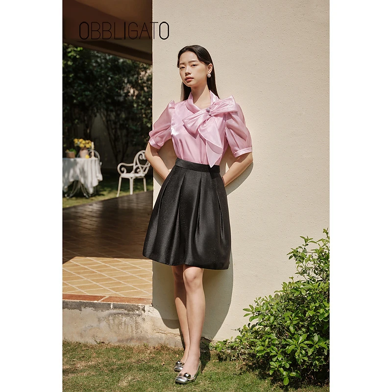 OBBLIGATO奥丽嘉朵2023春季1C33150010品牌当年伞摆时尚单裙