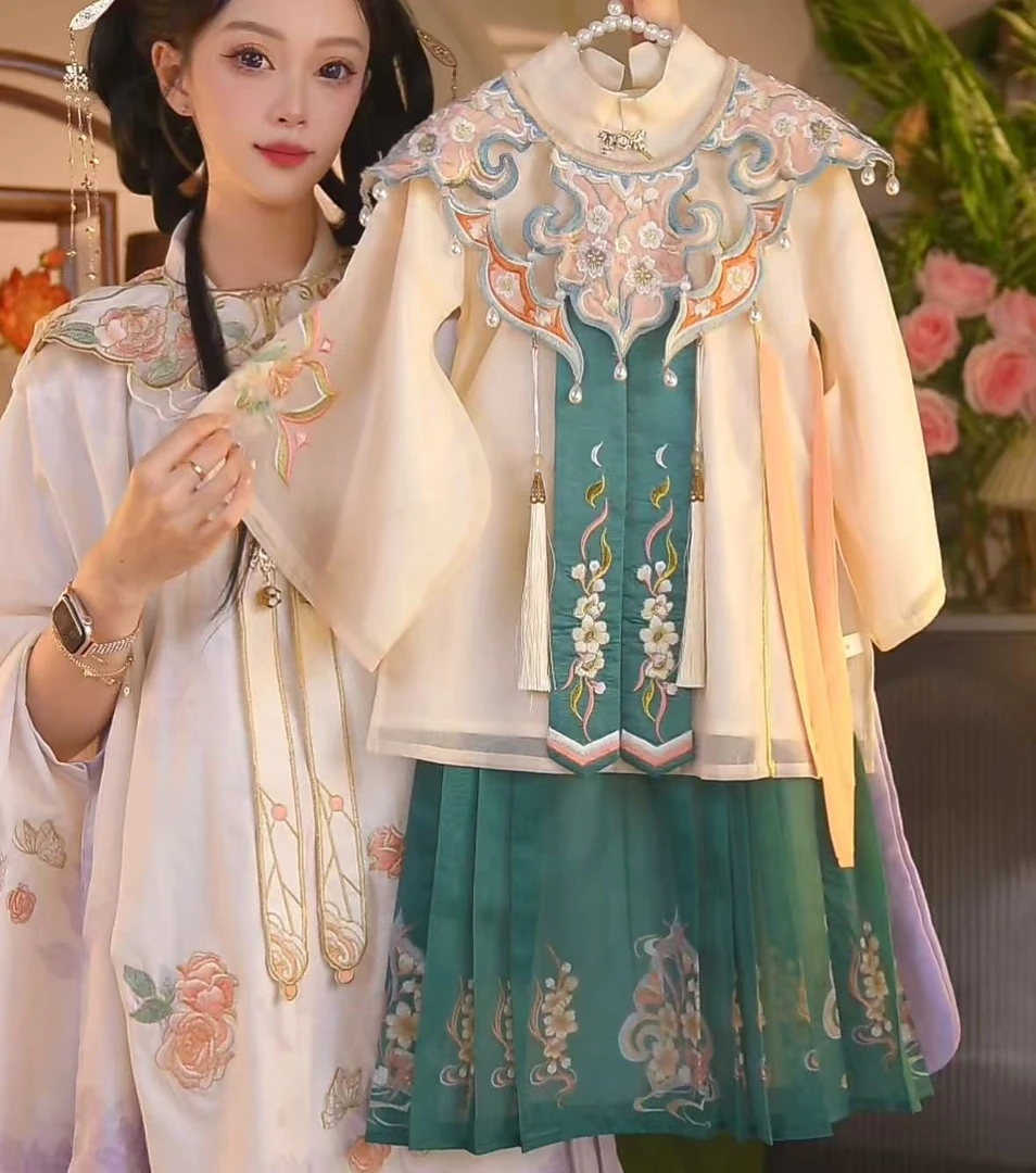 童绣阁【青青子衿】2025新款女童国风仙气夏季休闲汉服裙HFQ3003