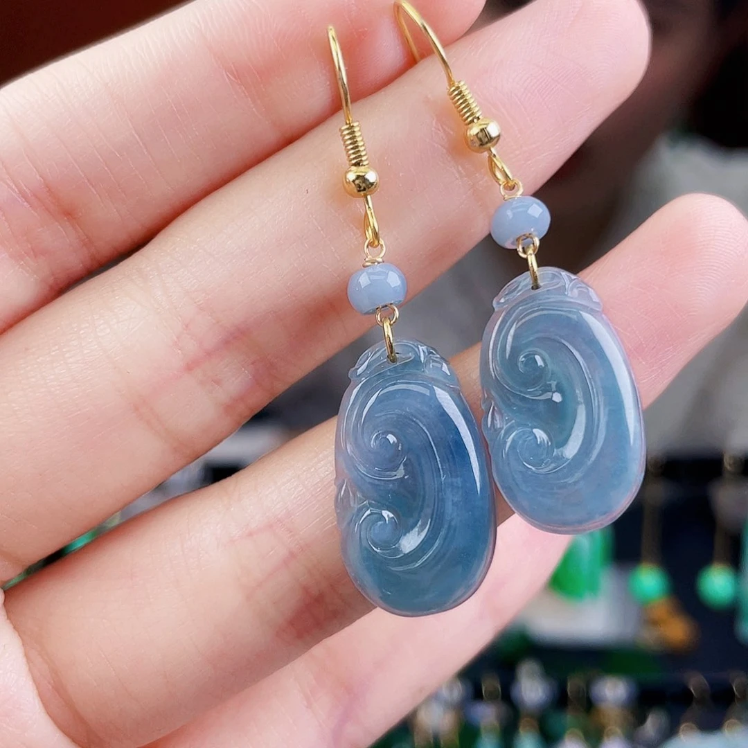 翡翠未镶嵌耳饰饰品