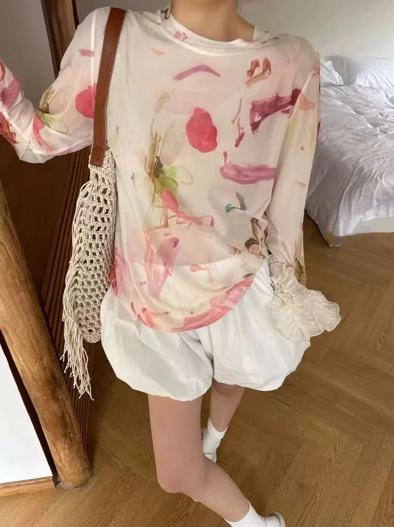 【6959】仟#休闲百搭印花防晒上衣