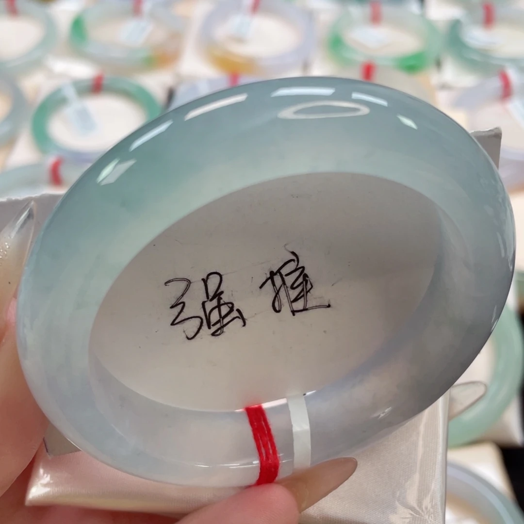 未镶嵌手镯翡翠睡****057.4胖嘟嘟 冰胶透清冷蓝冰分单