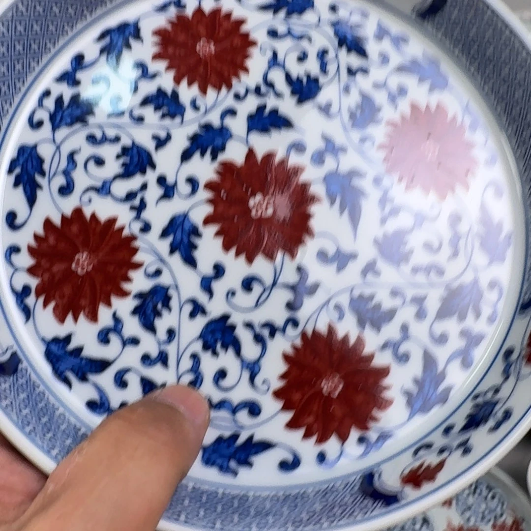 杯釉里红缠枝莲大壶承