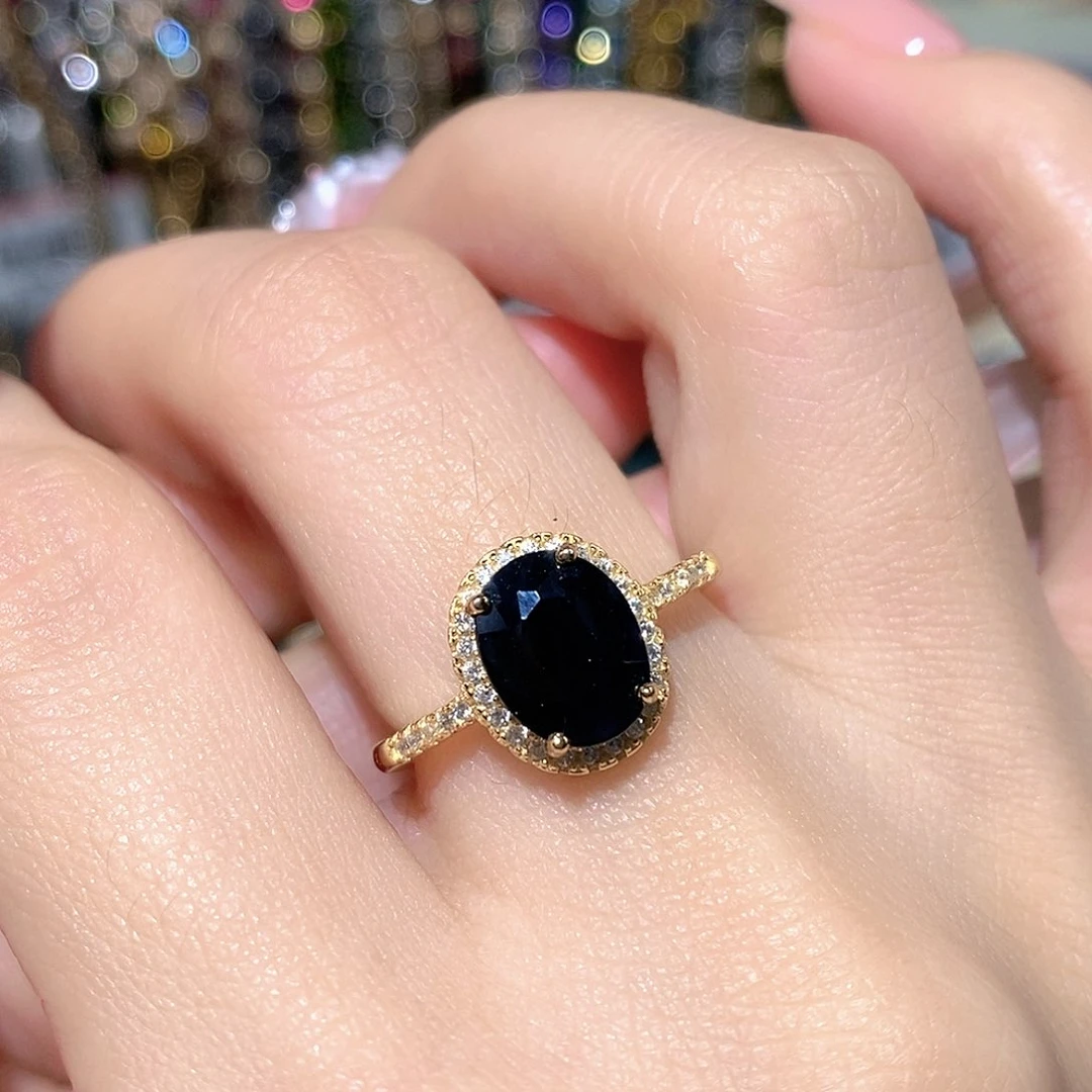 戒指蓝宝石银S925镶嵌子*福利款