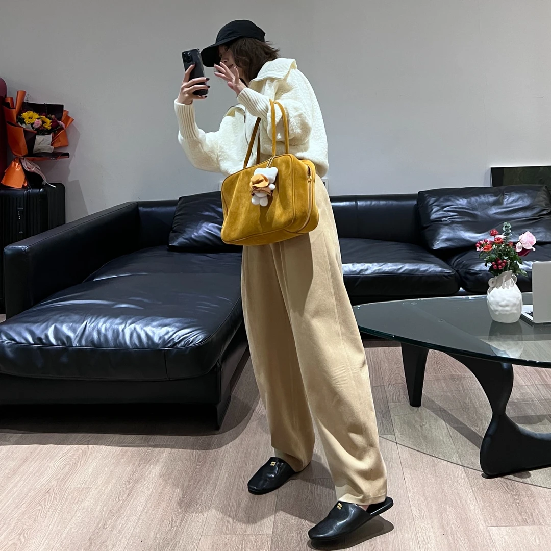 YOON深圳原创【奶杏栗子】设计感高腰裤【WT24-81192】