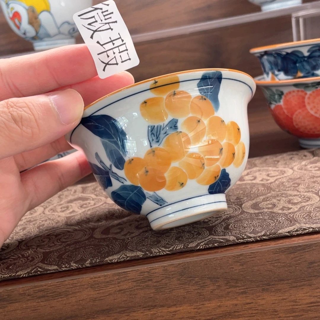 釉下手绘茶具微瑕