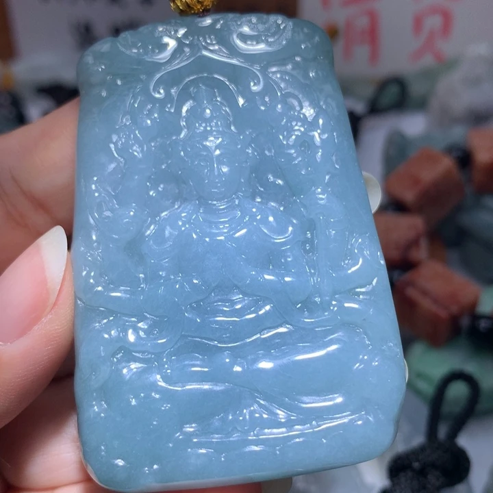 翡翠未镶嵌颈饰保真天然A货翡翠