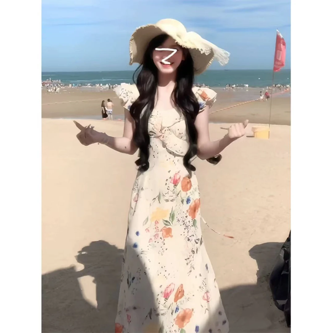 徐秋阳  花夏  春季新款百搭时尚休闲显瘦显白连衣裙12338