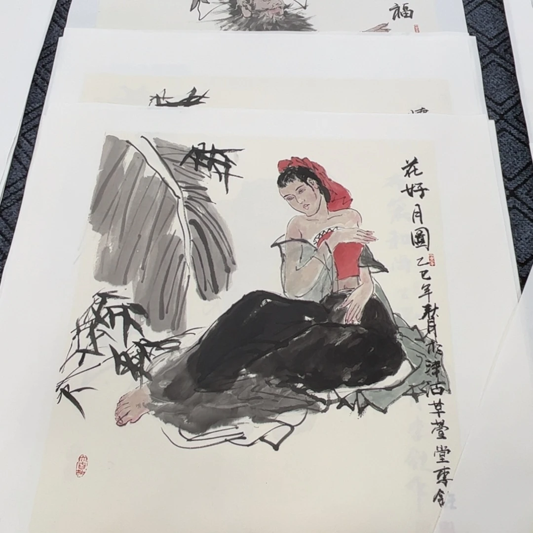 国画四尺斗方人物