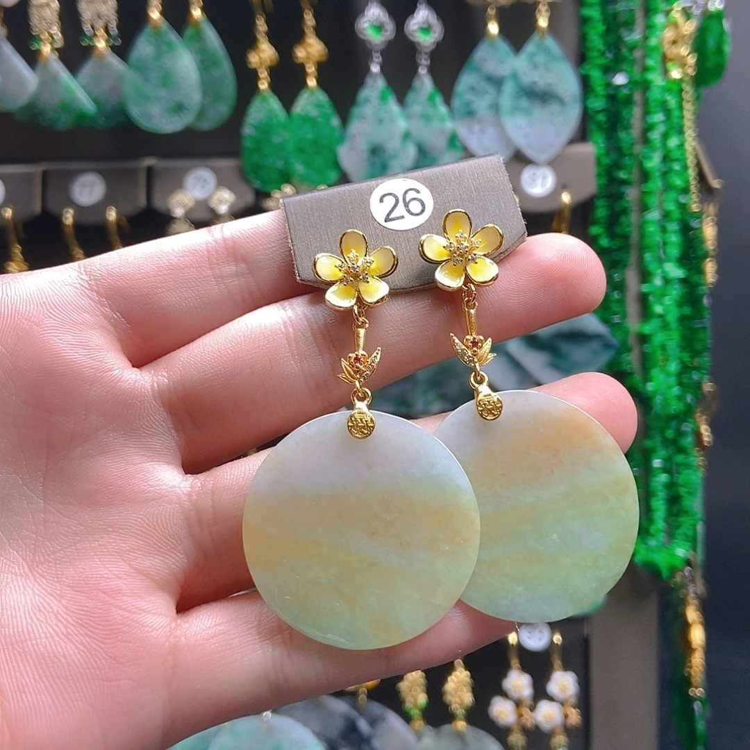 翡翠未镶嵌耳饰翡翠