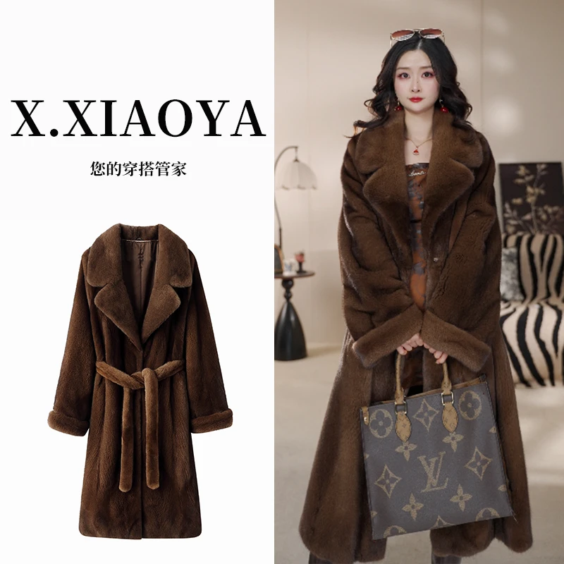 【小尹夫妇精选】定制款 咖啡本色 原生态色系 水貂女装皮草外套886