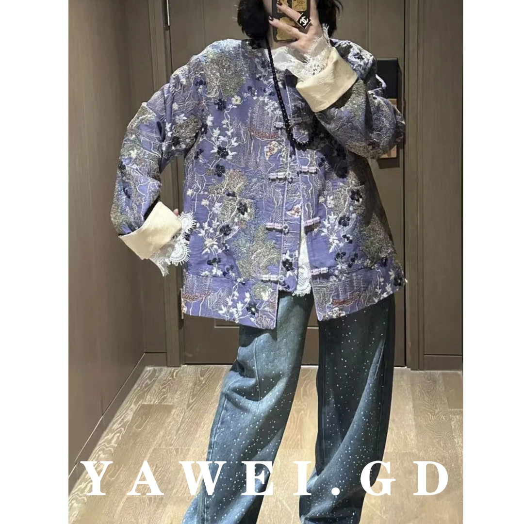 【紫气东来】国风宽松气质重工刺绣短外套WT280