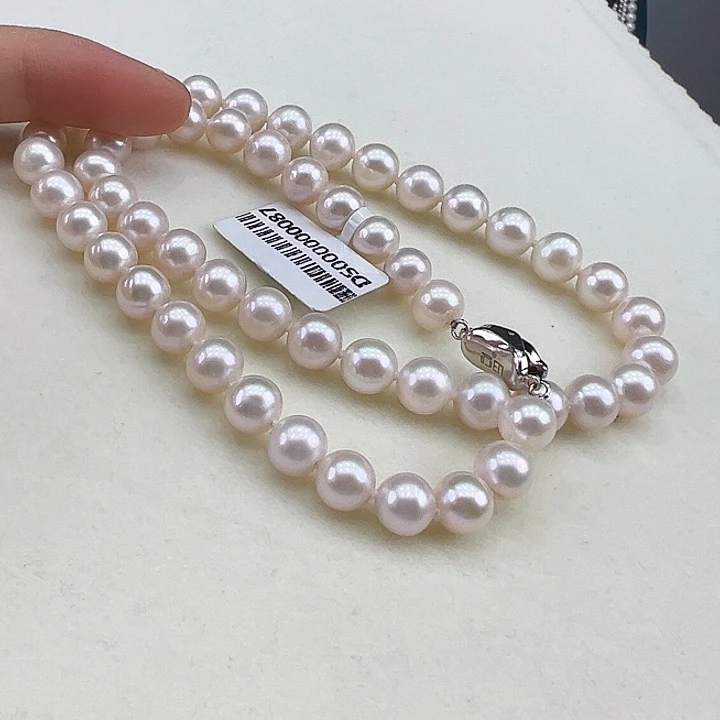 淡水珍珠银S925镶嵌项链➕8高品极光炫彩