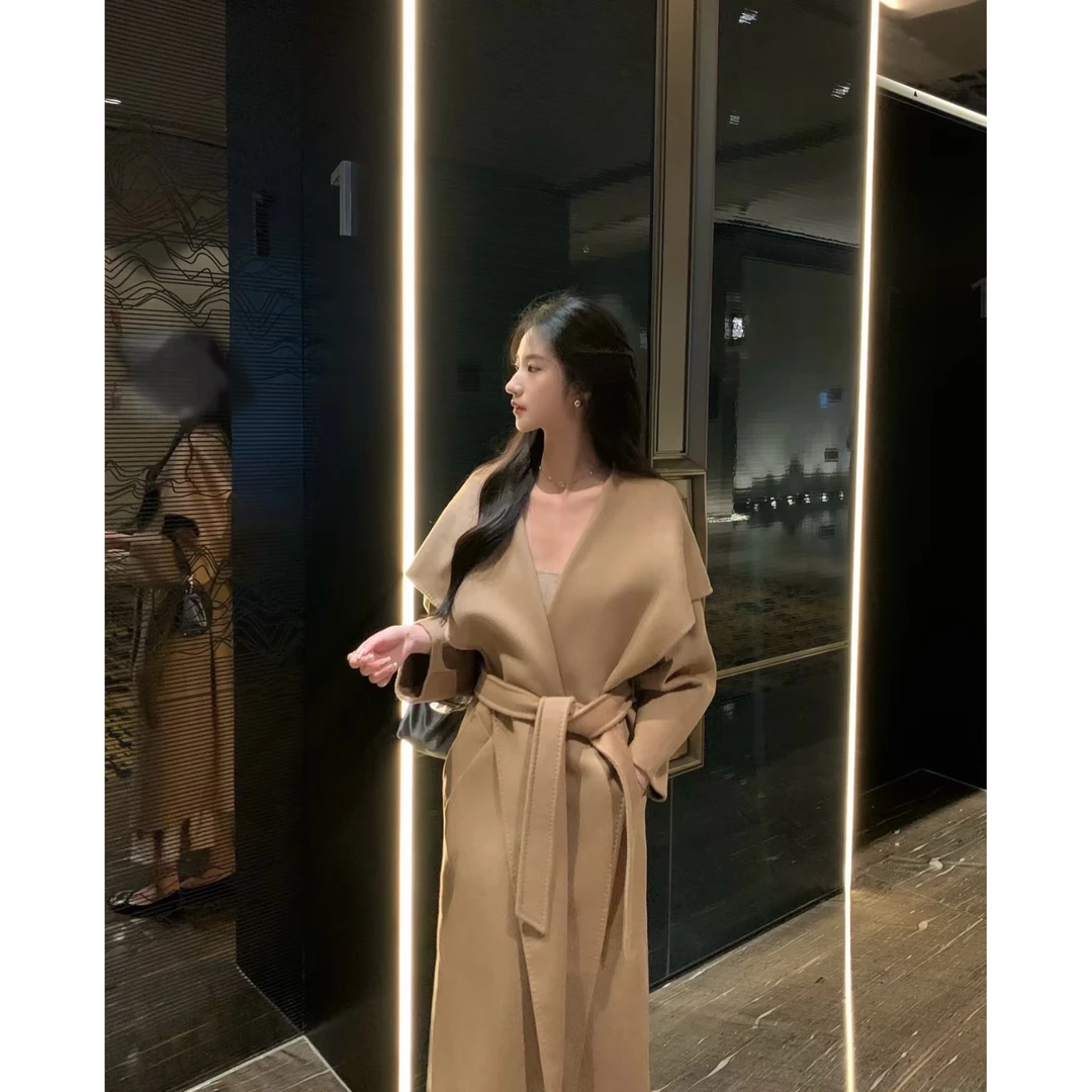 【D201-D300】时尚秋冬款双面尼大衣韩版浴袍风网红纯绵羊毛外套