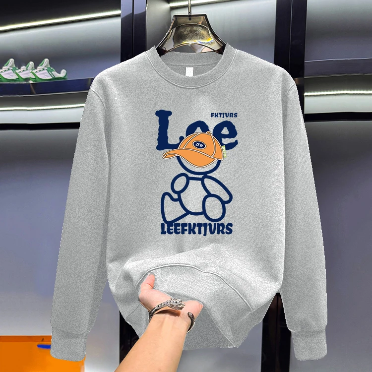 2025新款秋冬潮牌爆款圆领卫衣男款潮流休闲男士加绒保暖长袖上衣