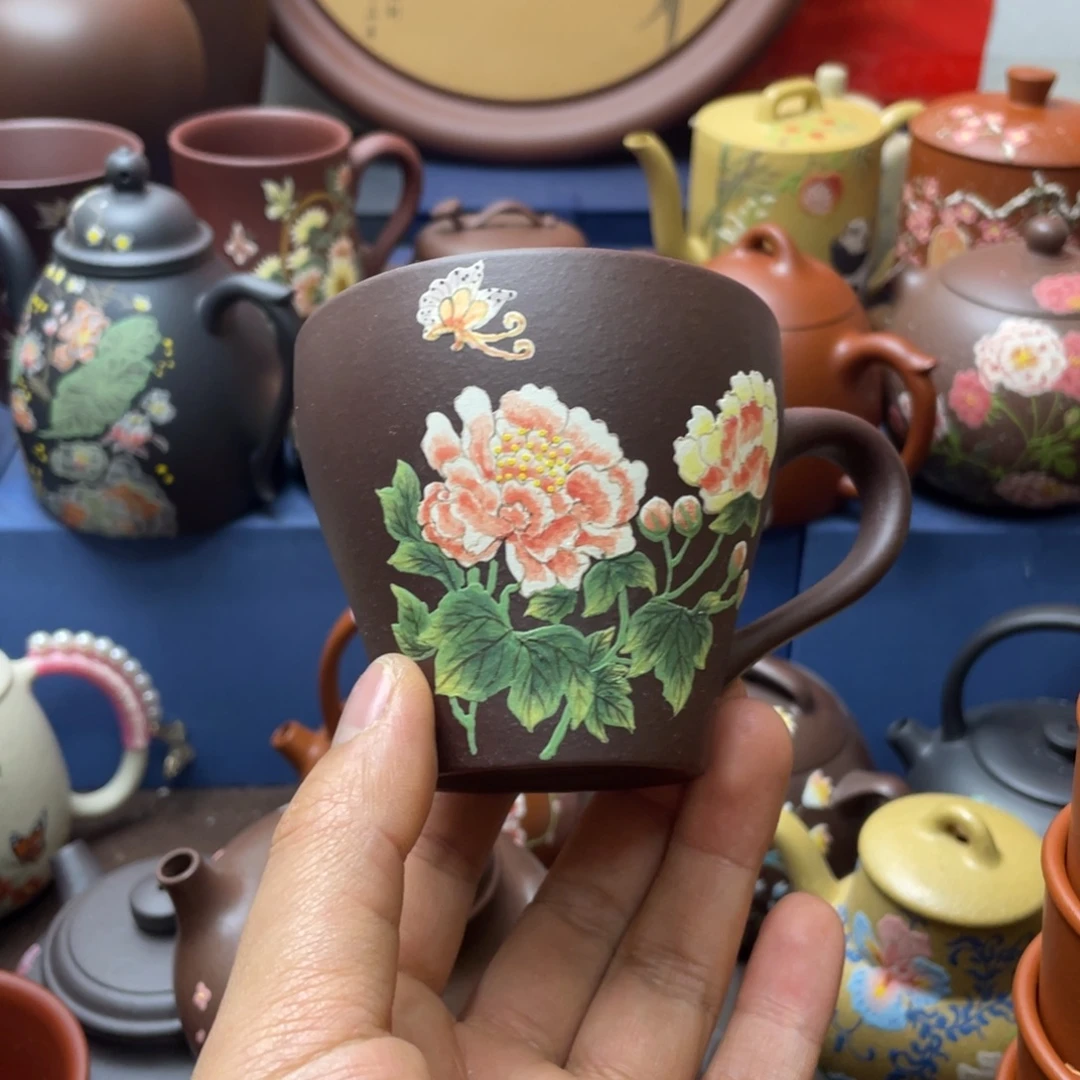 茶杯红泥紫砂主人杯180cc