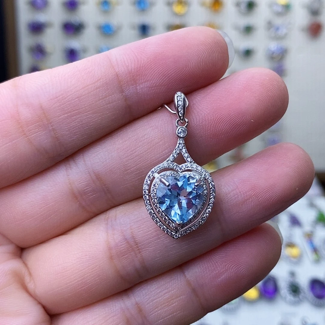 吊坠(不含链)托帕石银S925镶嵌不含证书