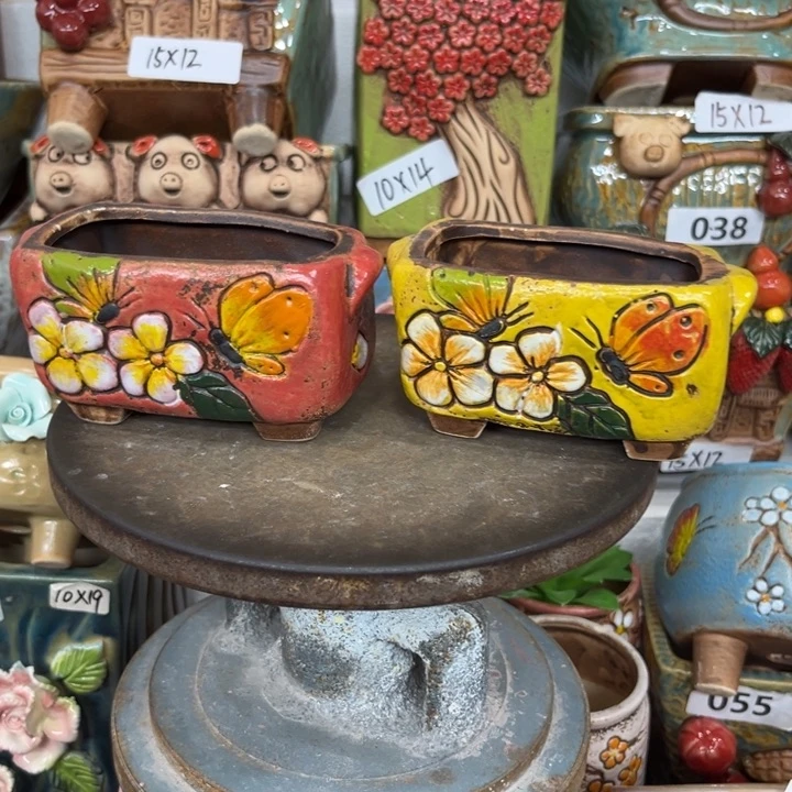 紫砂花盆粗陶材质多肉花盆