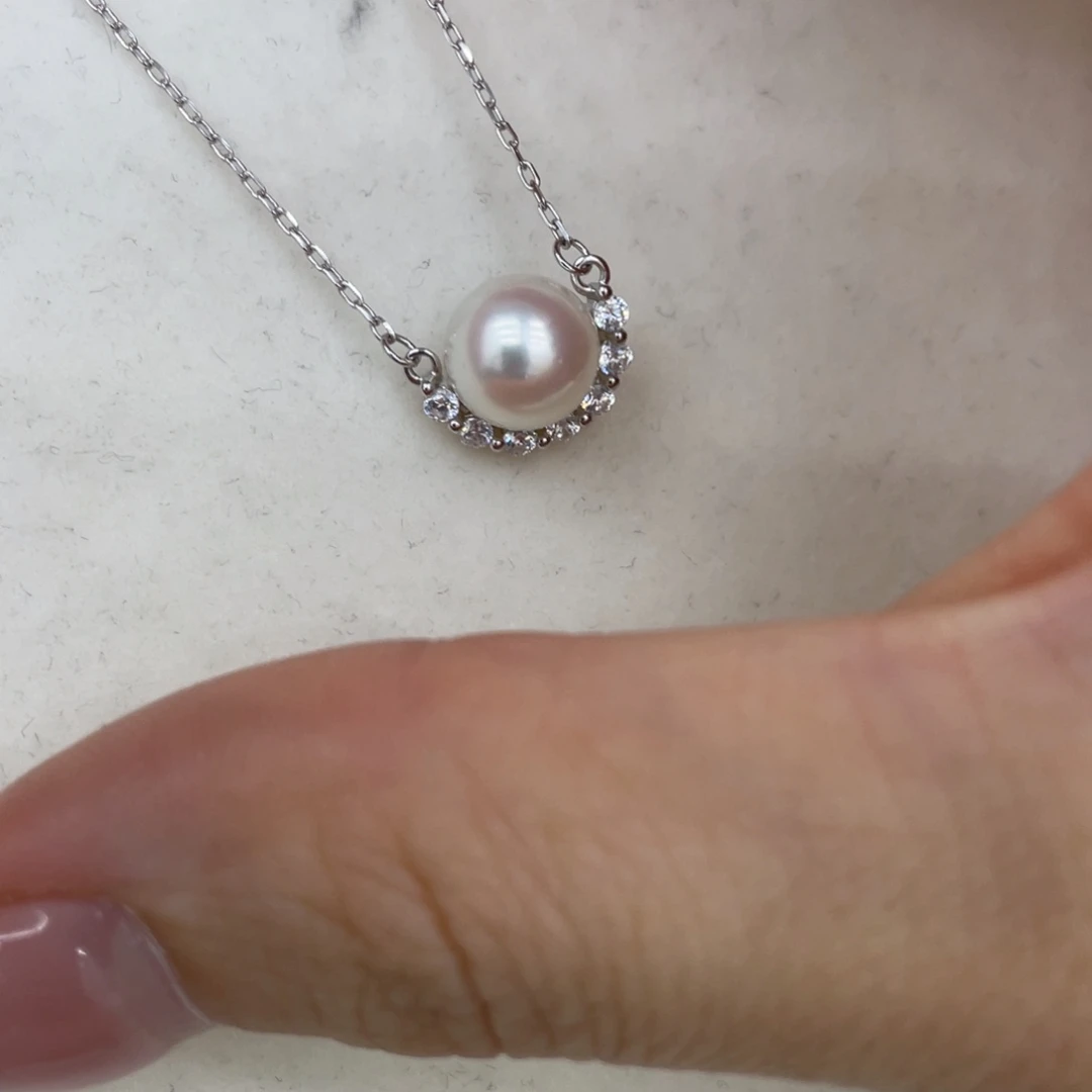 颈饰海水珍珠银S925镶嵌
