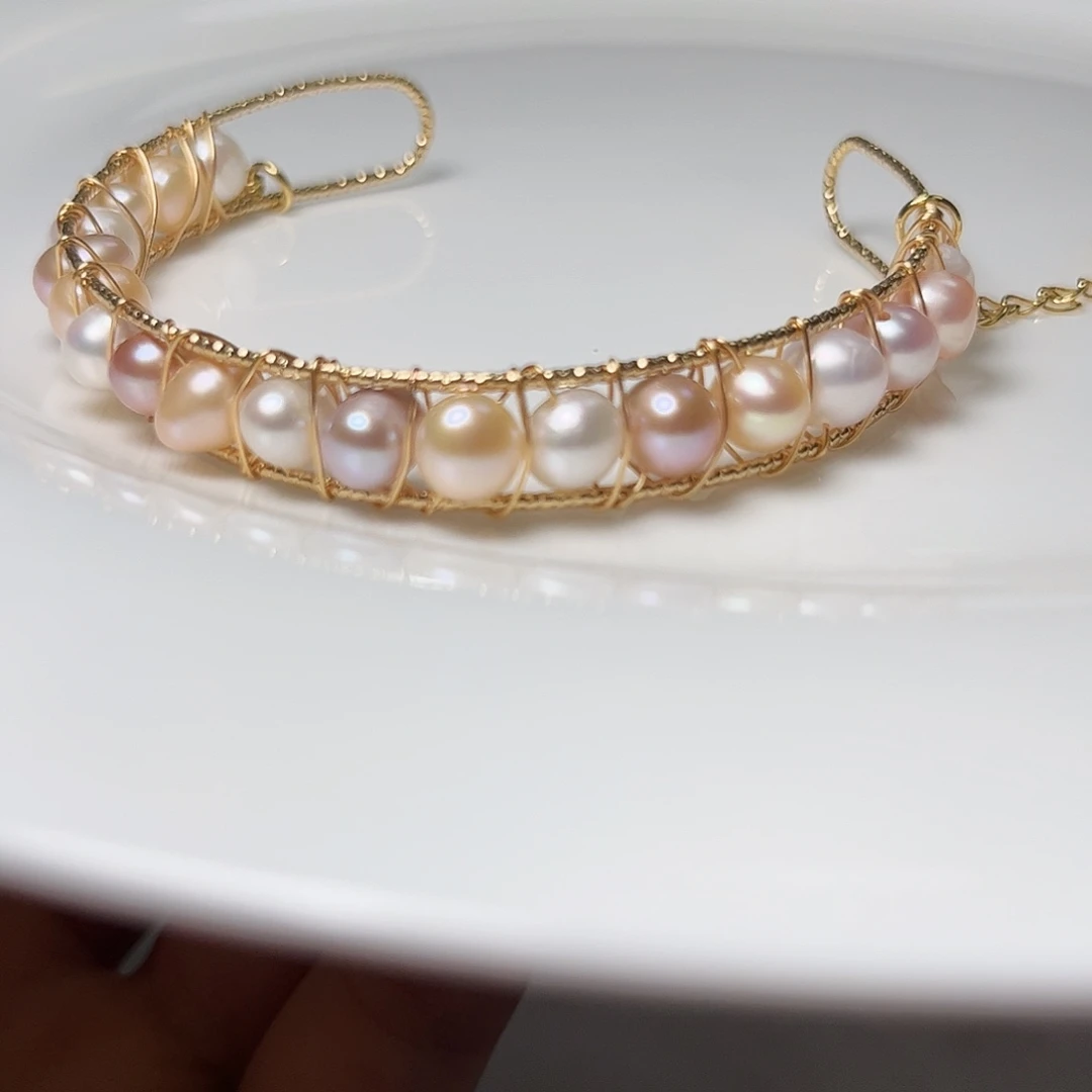 颈饰淡水珍珠未镶嵌糖果手镯