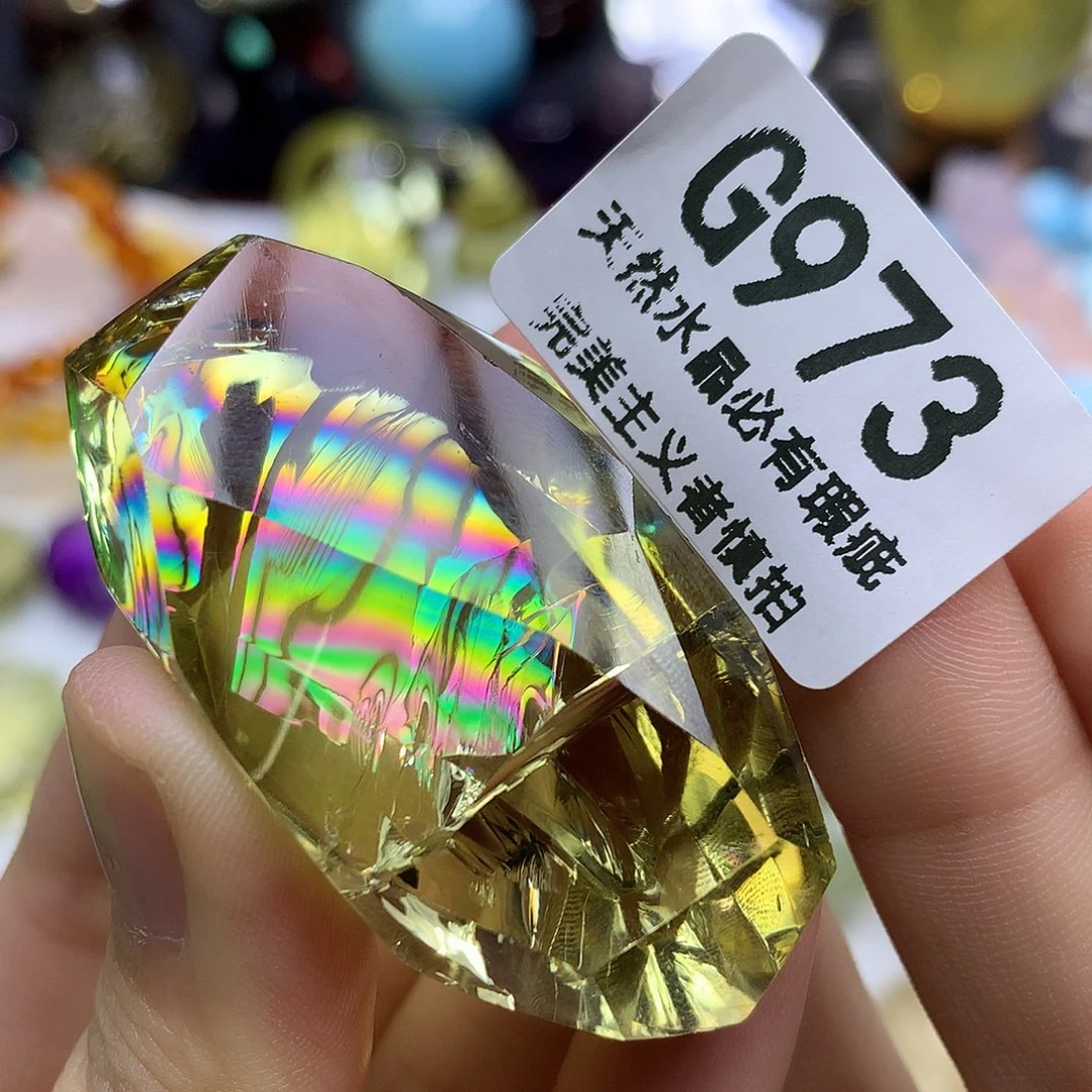 珠宝半成品未镶嵌水晶黄阿塞