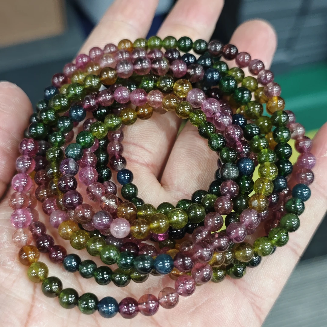 【书记甄选】天然碧玺三圈手链 多样性发一件 约5mm GD2819