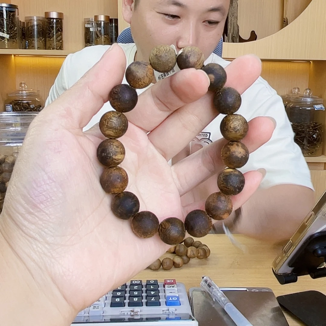 沉香沉香碎屑棋楠圆珠单圈1.3/14克多样性发一