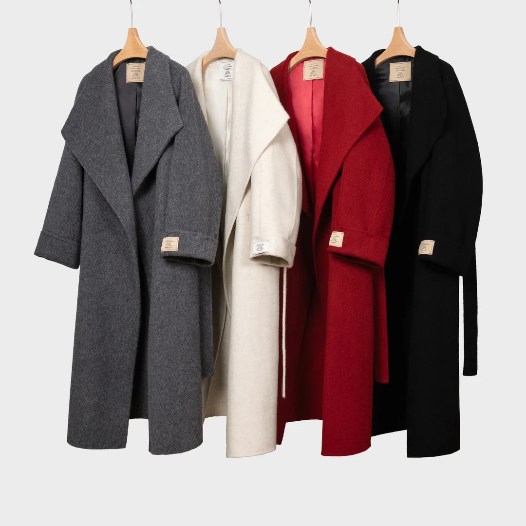 李潇洒微胖mm双面呢子羊毛大衣女冬季大码毛呢外套XS3221QC