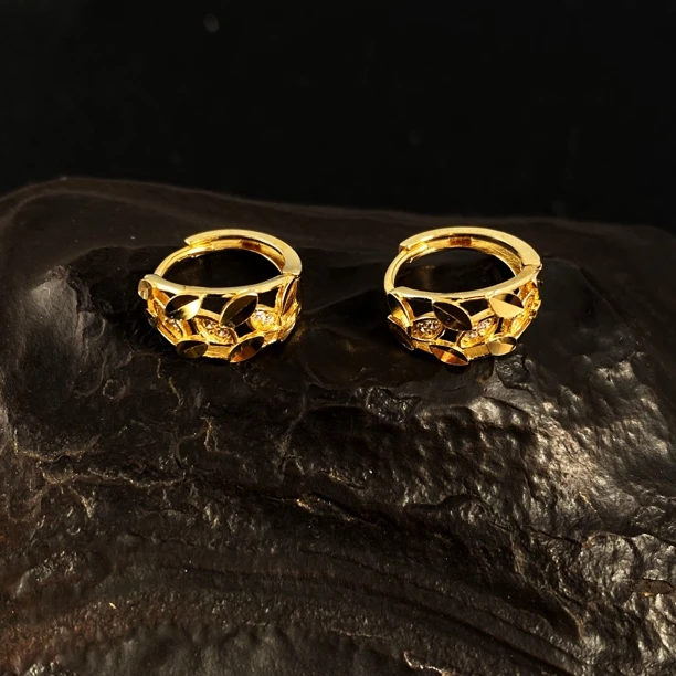 925银耳饰 扶苏 轻奢镂空叶子耳扣05160238