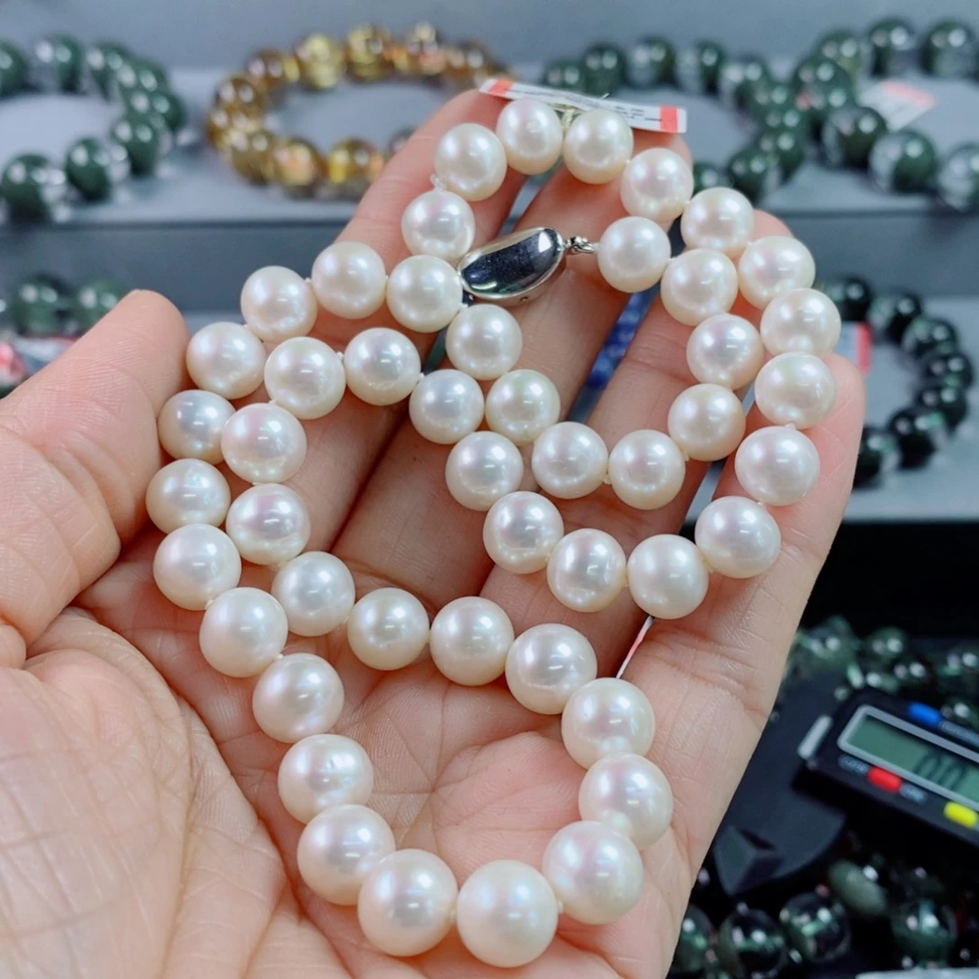 安***好淡水珍珠银S925镶嵌项链珍珠项链103606