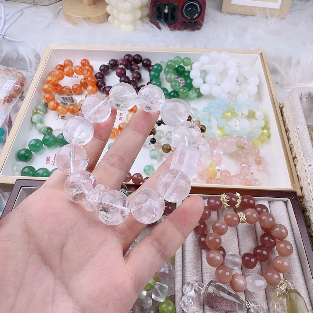 叮***铛烟晶手链银S925镶嵌